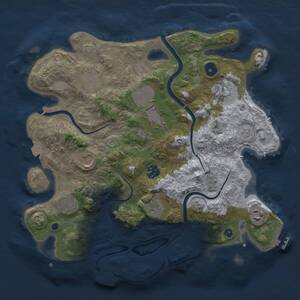 Thumbnail Rust Map: Procedural Map, Size: 3500, Seed: 3419385, 15 Monuments