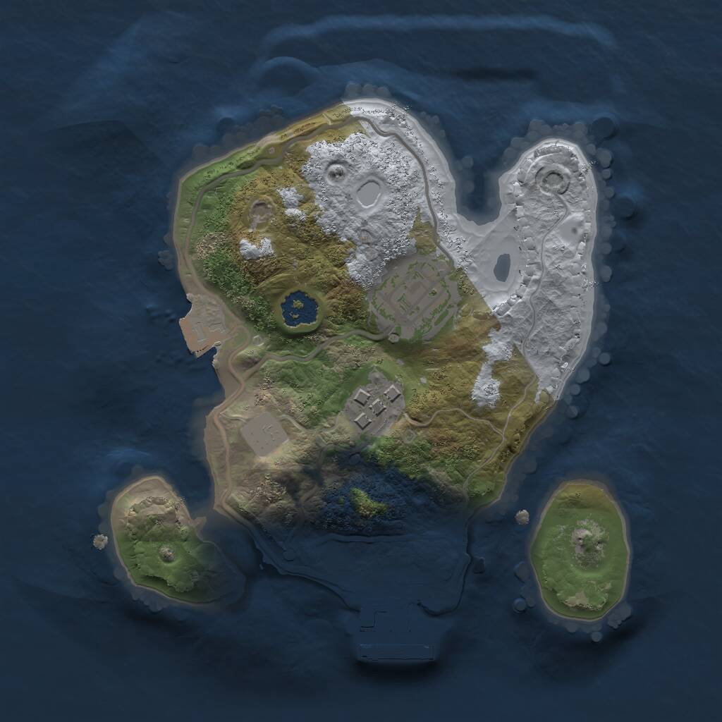 Rust Map: Procedural Map, Size: 2000, Seed: 214739999, 4 Monuments