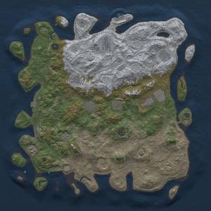 Thumbnail Rust Map: Procedural Map, Size: 4500, Seed: 886307660, 19 Monuments