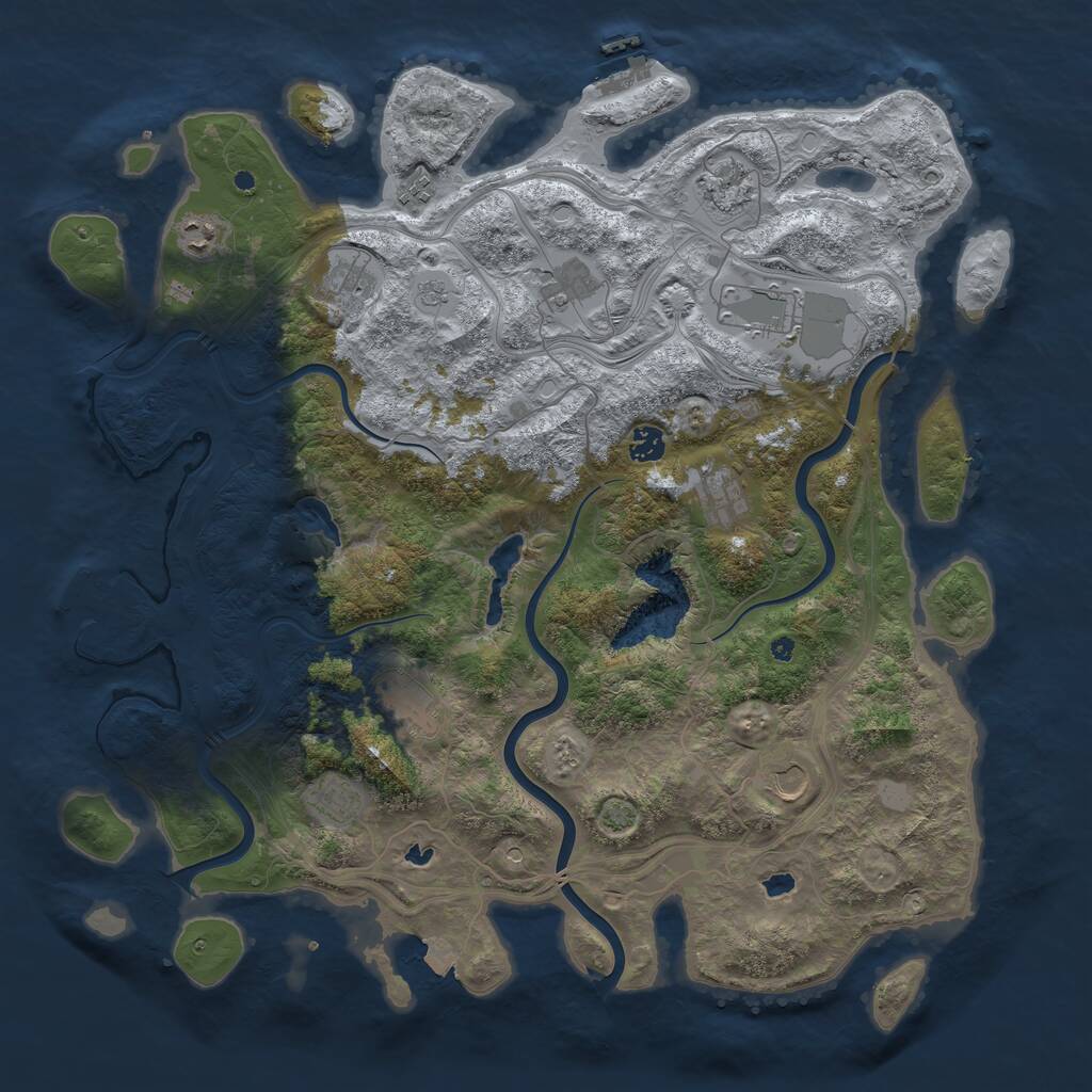 Rust Map: Procedural Map, Size: 4500, Seed: 886307660, 17 Monuments