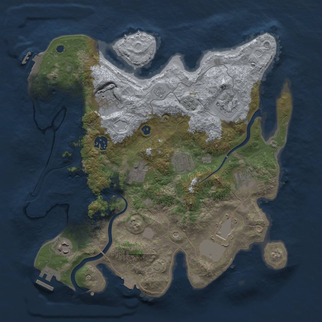 Rust Map: Procedural Map, Size: 3500, Seed: 1661645499, 15 Monuments