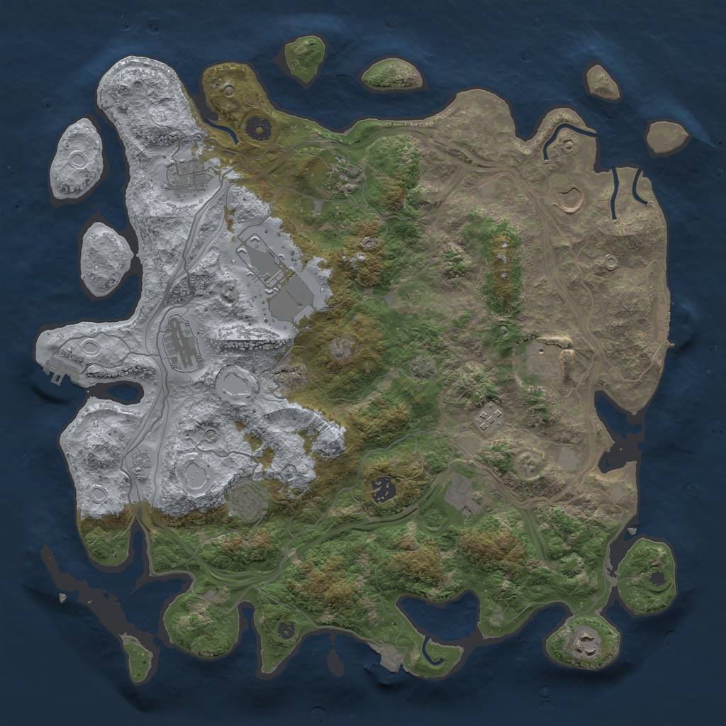 Rust Map: Procedural Map, Size: 4250, Seed: 2023110249, 19 Monuments