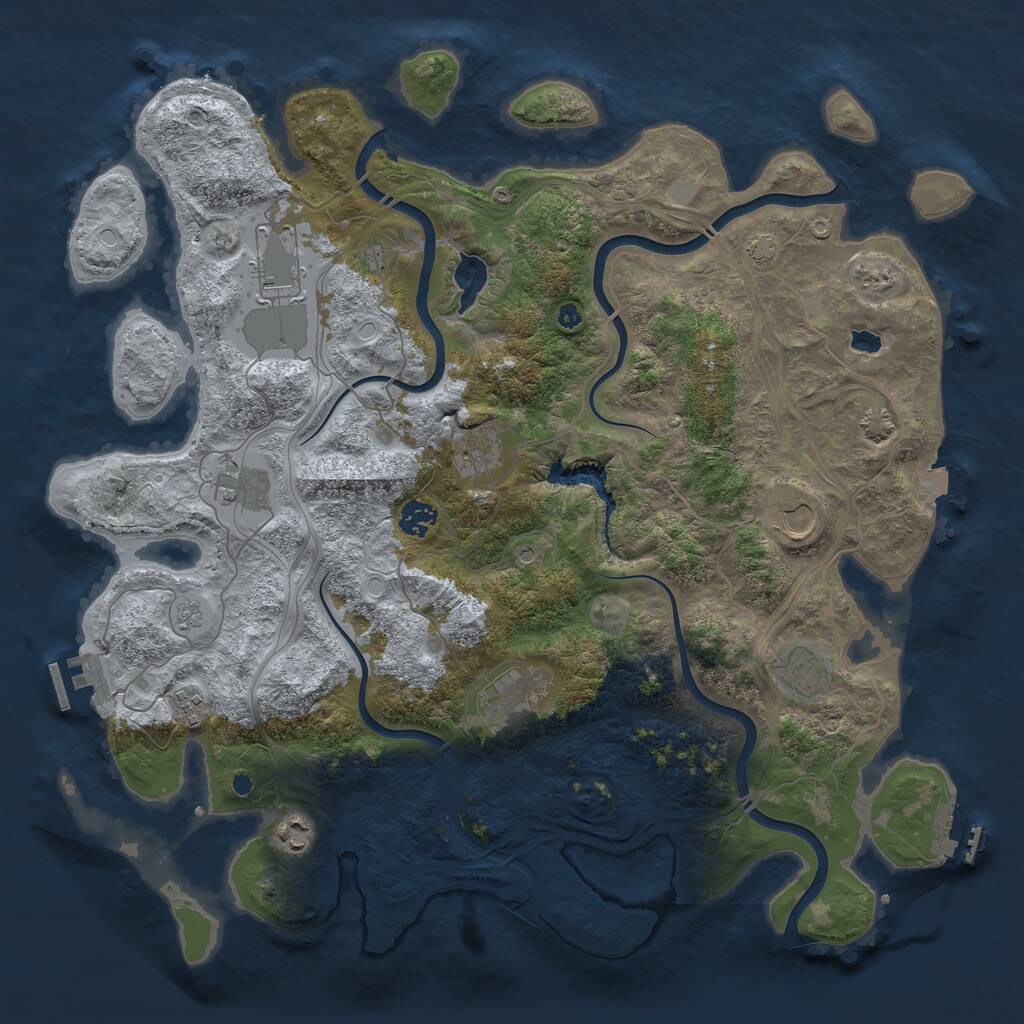 Rust Map: Procedural Map, Size: 4250, Seed: 2023110249, 15 Monuments