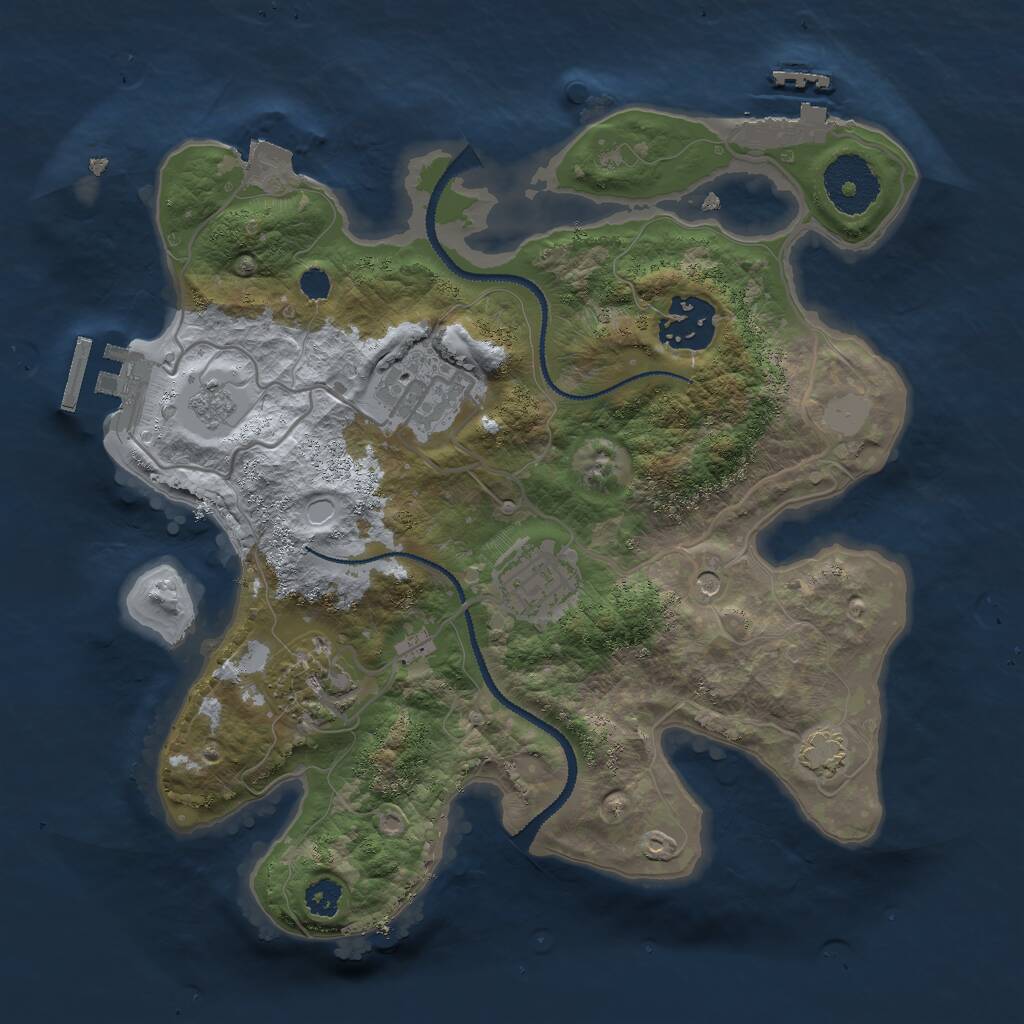 Rust Map: Procedural Map, Size: 2750, Seed: 1604241357, 10 Monuments