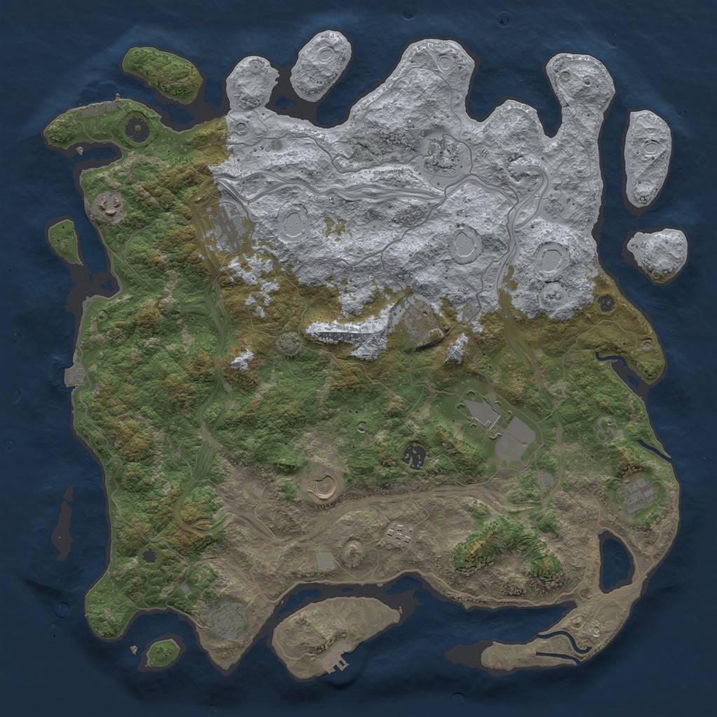 Rust Map: Procedural Map, Size: 4500, Seed: 2104106022, 18 Monuments