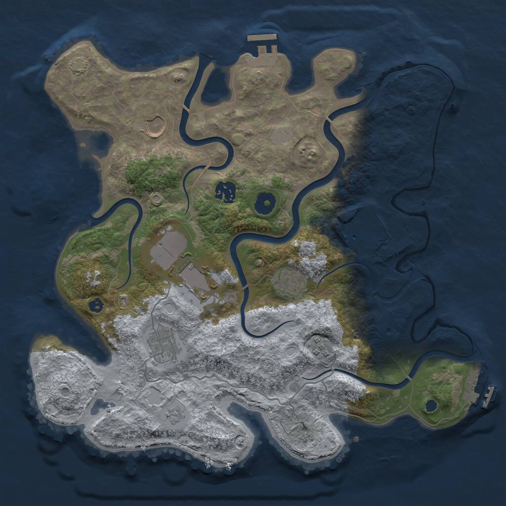 Rust Map: Procedural Map, Size: 3500, Seed: 147940318, 12 Monuments