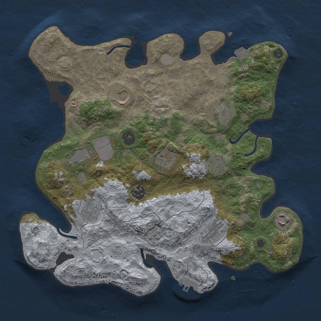 Rust Map: Procedural Map, Size: 3500, Seed: 147940318, 16 Monuments