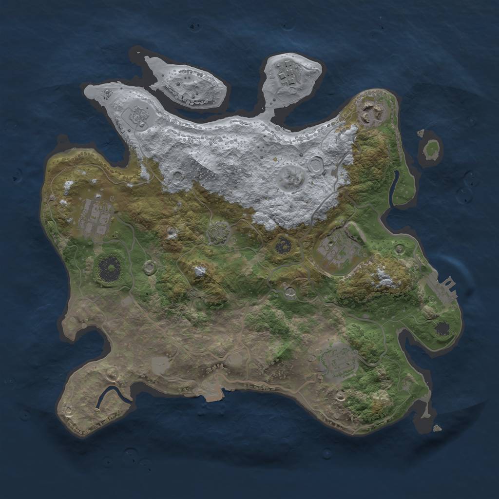 Rust Map: Procedural Map, Size: 3100, Seed: 76372816, 12 Monuments