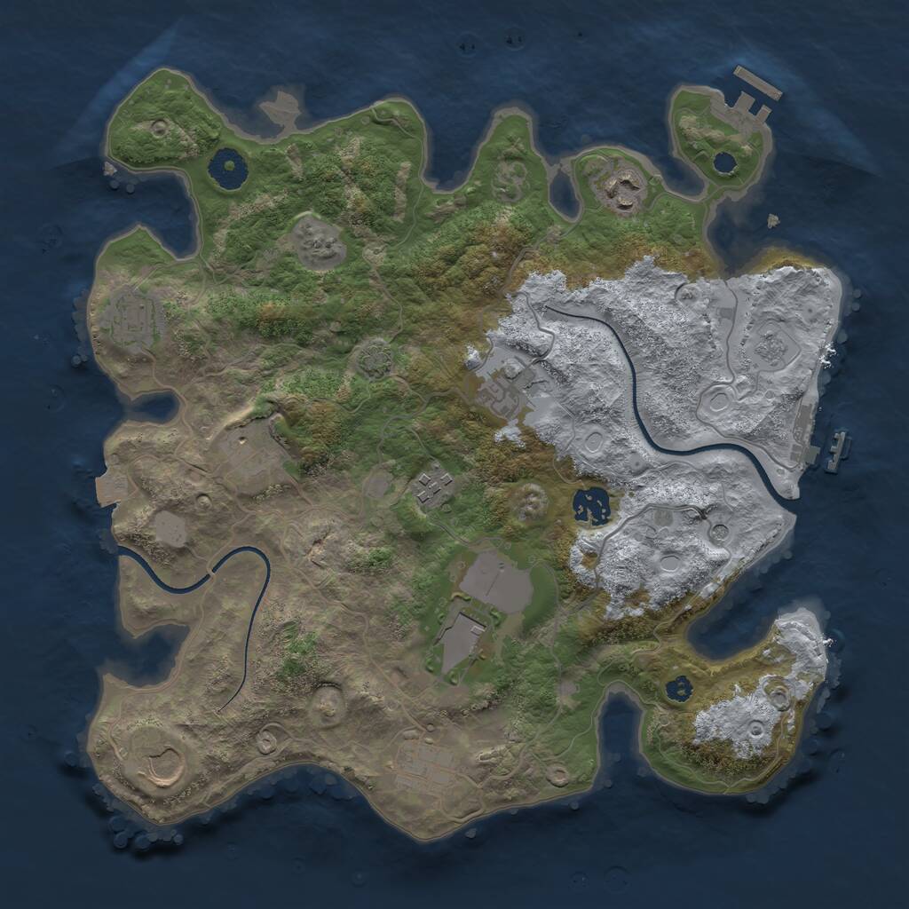 Rust Map: Procedural Map, Size: 3500, Seed: 220107337, 15 Monuments