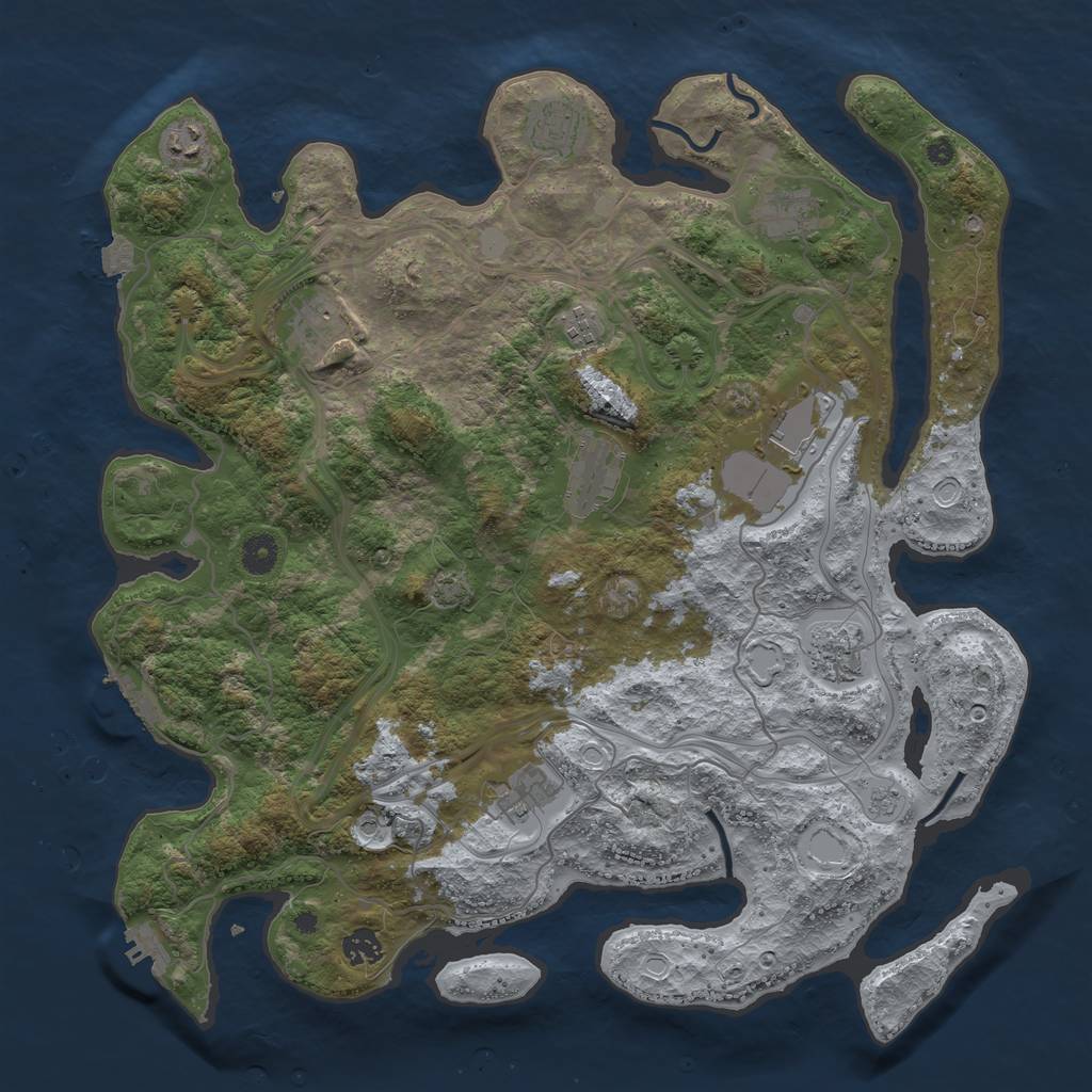 Rust Map: Procedural Map, Size: 4250, Seed: 5858768, 18 Monuments