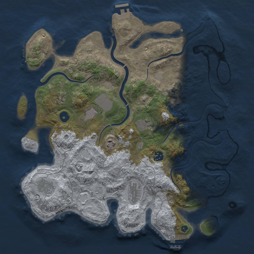 Rust Map: Procedural Map, Size: 3800, Seed: 96624804, 14 Monuments