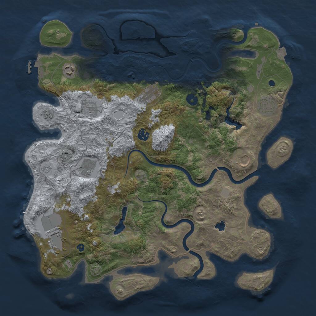 Rust Map: Procedural Map, Size: 4100, Seed: 62779319, 15 Monuments