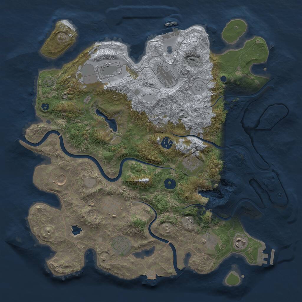 Rust Map: Procedural Map, Size: 4000, Seed: 152394520, 16 Monuments