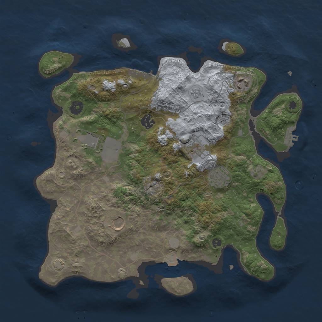 Rust Map: Procedural Map, Size: 3500, Seed: 224617192, 14 Monuments