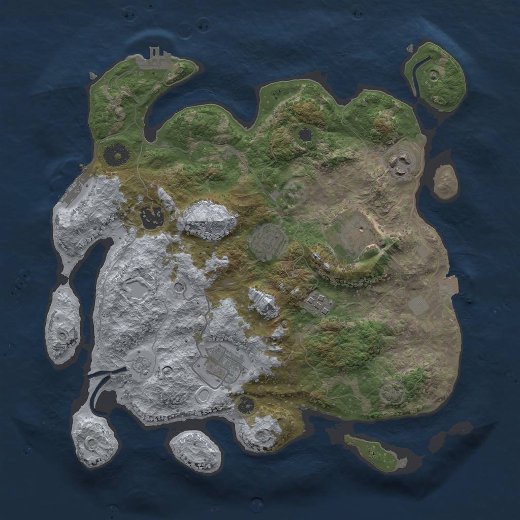 Rust Map: Procedural Map, Size: 3250, Seed: 1538438576, 14 Monuments
