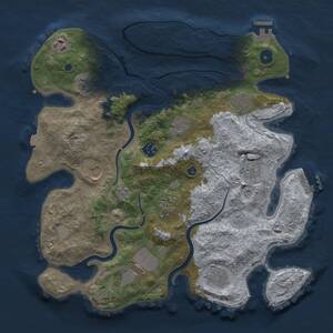 Thumbnail Rust Map: Procedural Map, Size: 3600, Seed: 57705056, 16 Monuments