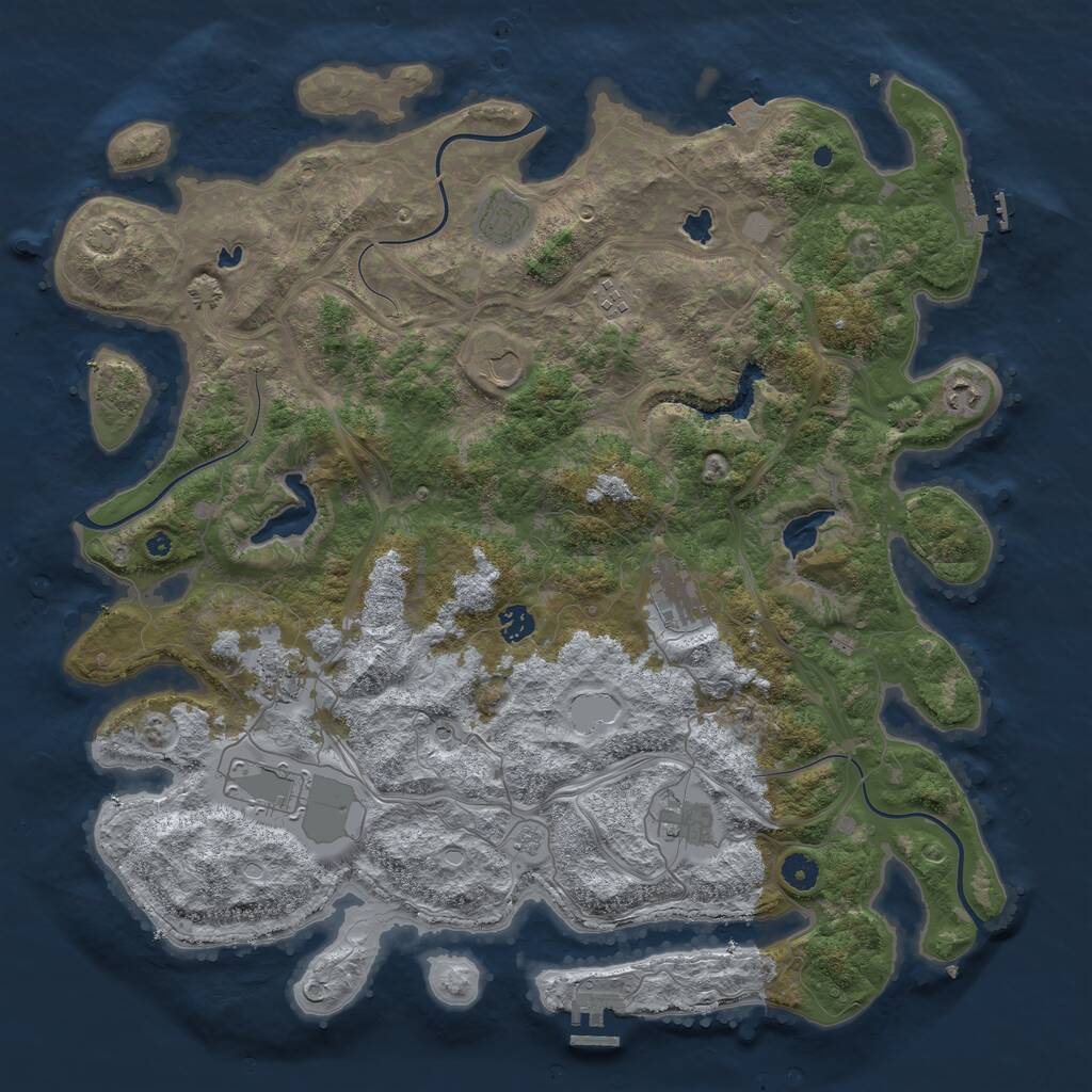 Rust Map: Procedural Map, Size: 4500, Seed: 59387010, 15 Monuments