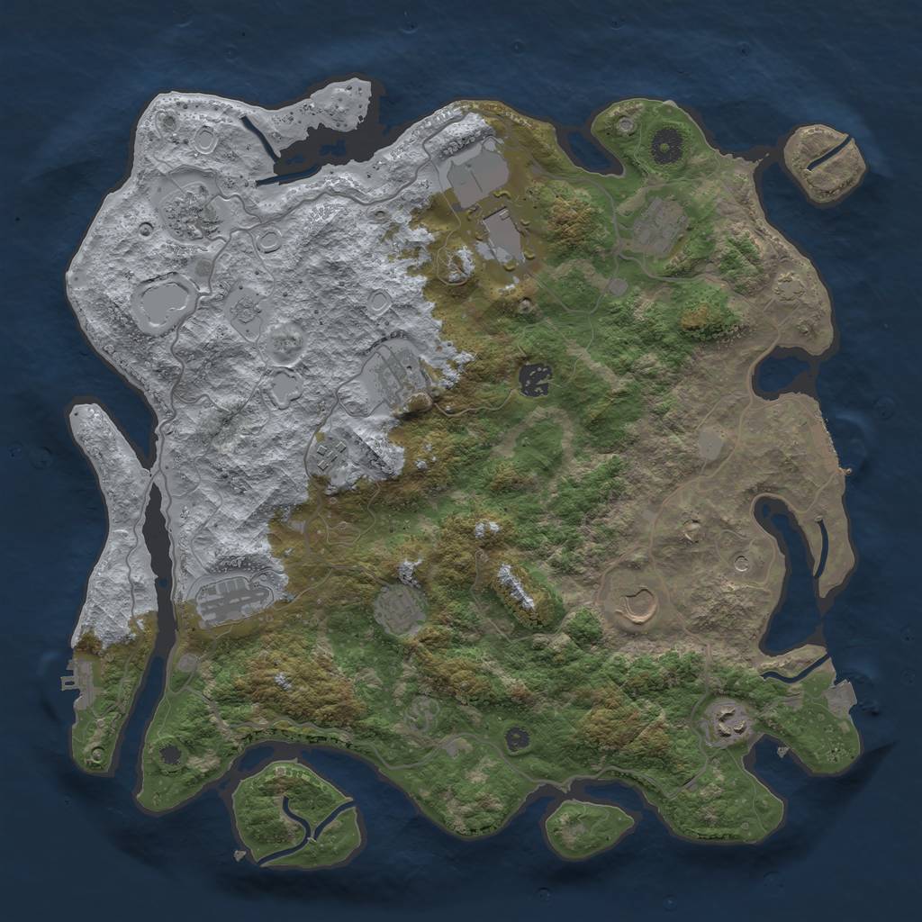 Rust Map: Procedural Map, Size: 4000, Seed: 1752205806, 18 Monuments