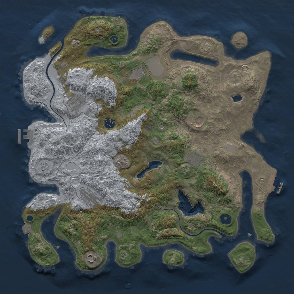 Rust Map: Procedural Map, Size: 4000, Seed: 78821381, 14 Monuments