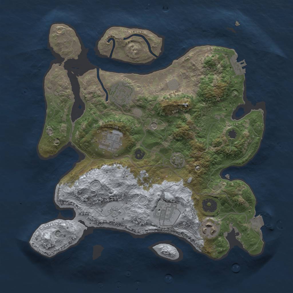Rust Map: Procedural Map, Size: 3000, Seed: 462416691, 11 Monuments