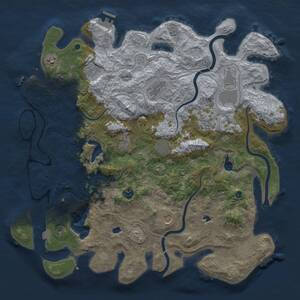 Thumbnail Rust Map: Procedural Map, Size: 4500, Seed: 156678094, 17 Monuments