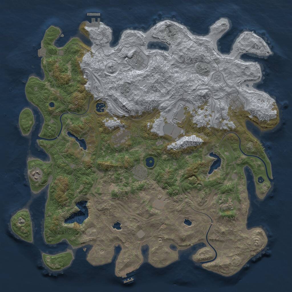 Rust Map: Procedural Map, Size: 4500, Seed: 156678094, 16 Monuments