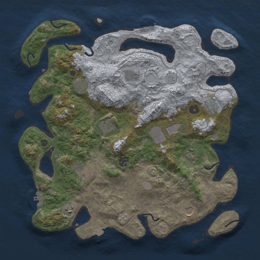 Rust Map: Procedural Map, Size: 4000, Seed: 352481, 19 Monuments