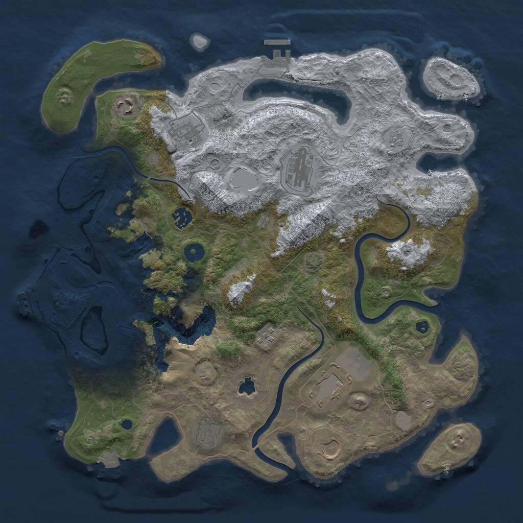 Rust Map: Procedural Map, Size: 4000, Seed: 352481, 14 Monuments