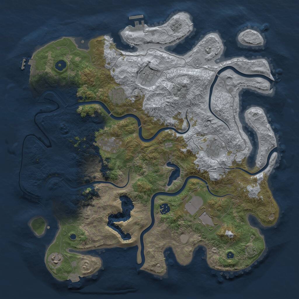 Rust Map: Procedural Map, Size: 4200, Seed: 1282349813, 14 Monuments