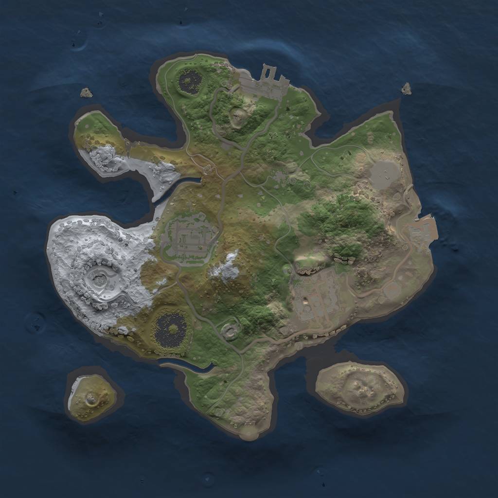 Rust Map: Procedural Map, Size: 2200, Seed: 25000, 7 Monuments