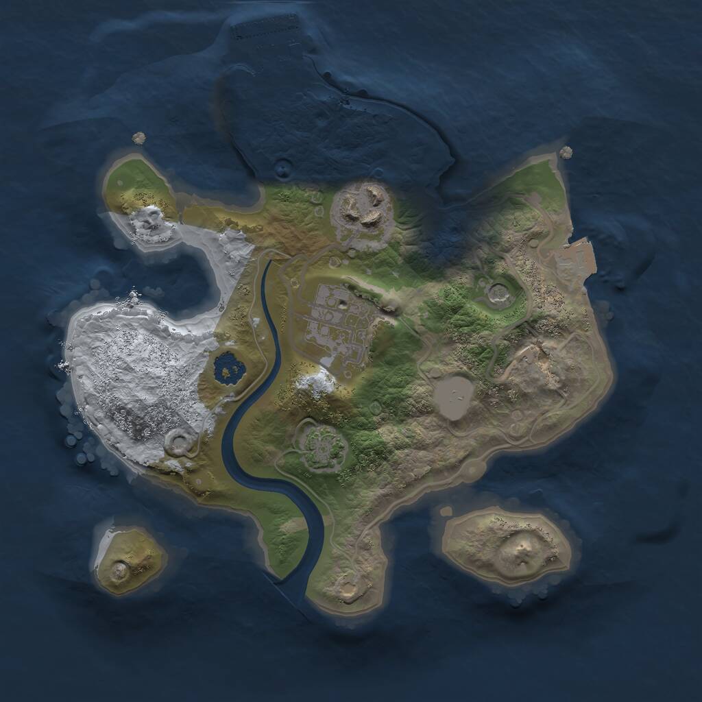Rust Map: Procedural Map, Size: 2200, Seed: 25000, 6 Monuments