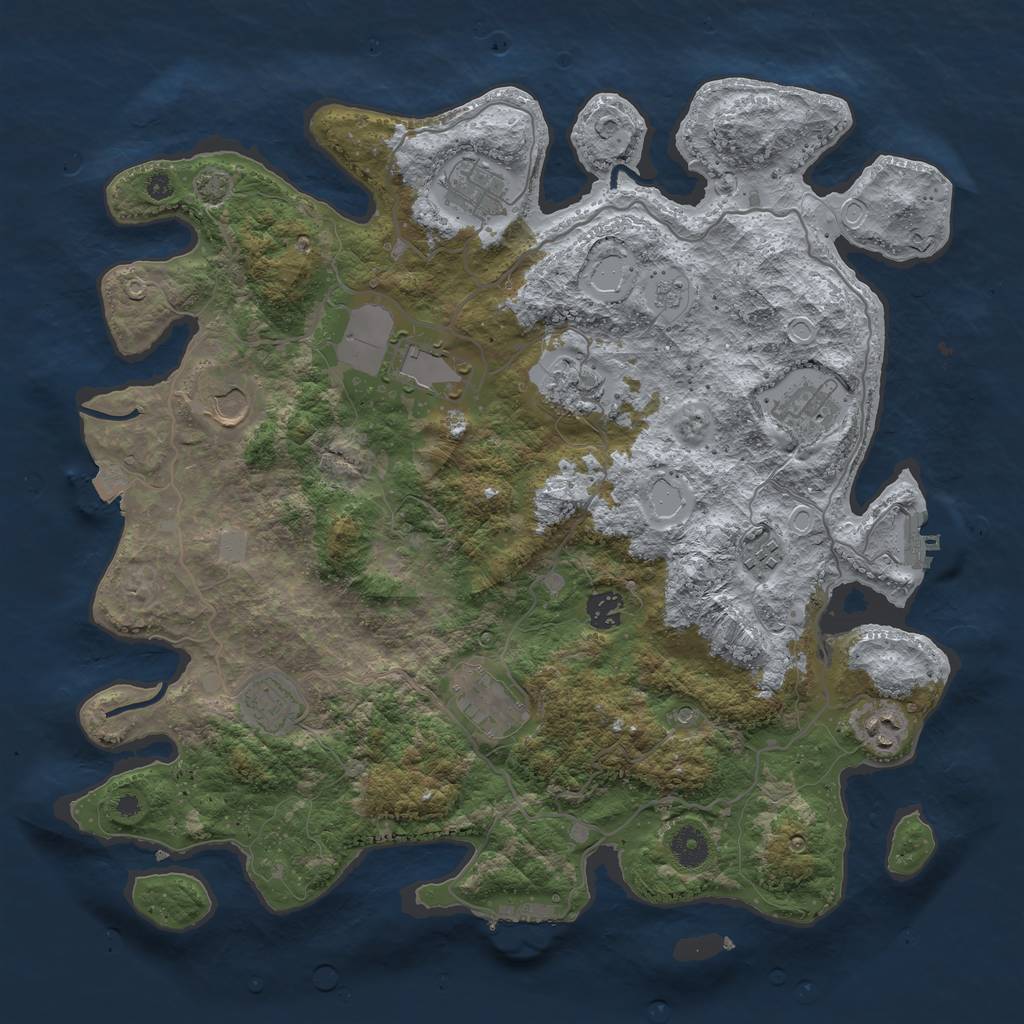 Rust Map: Procedural Map, Size: 4000, Seed: 1981258285, 18 Monuments
