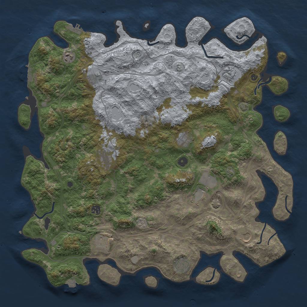 Rust Map: Procedural Map, Size: 4800, Seed: 166997485, 19 Monuments