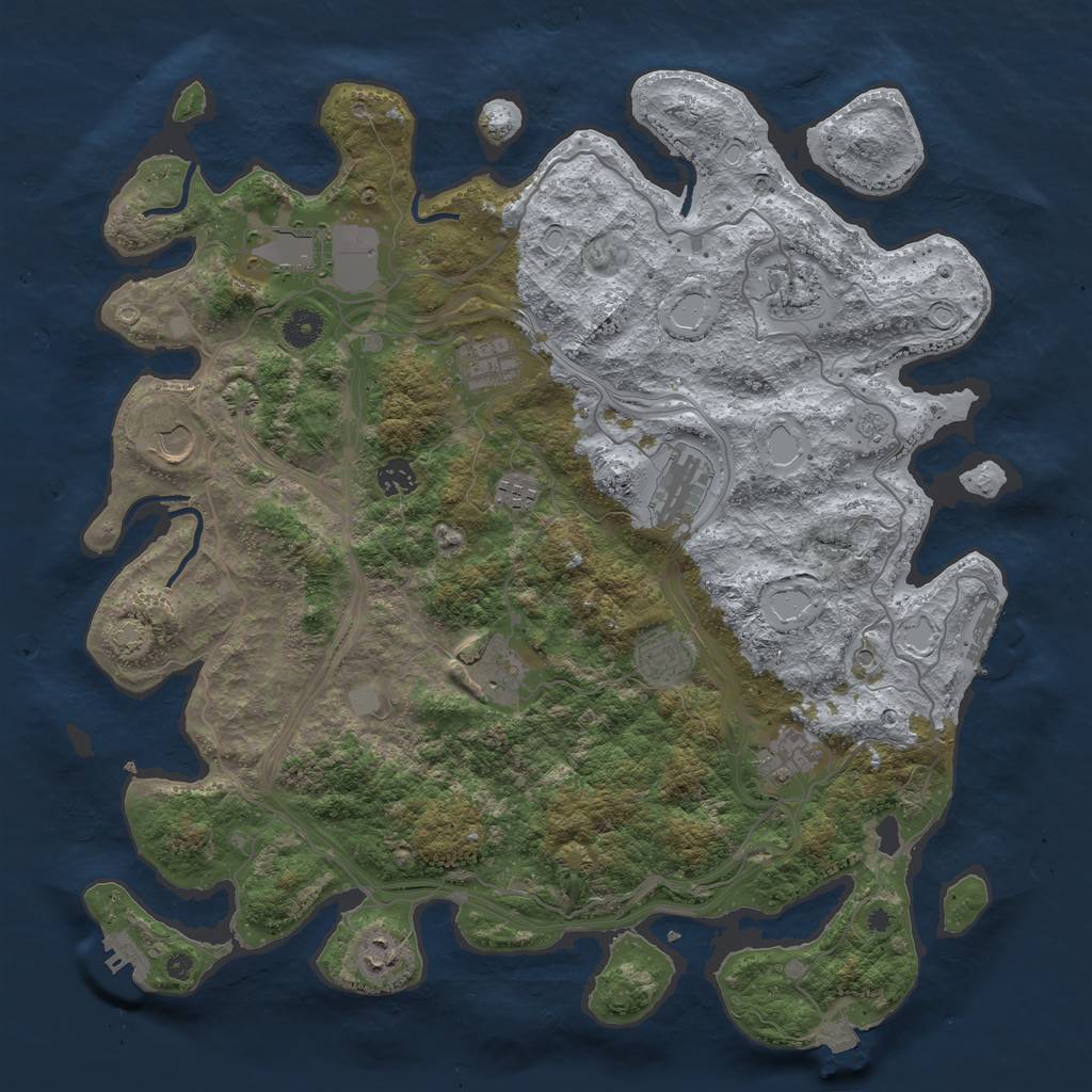 Rust Map: Procedural Map, Size: 4250, Seed: 324009505, 19 Monuments