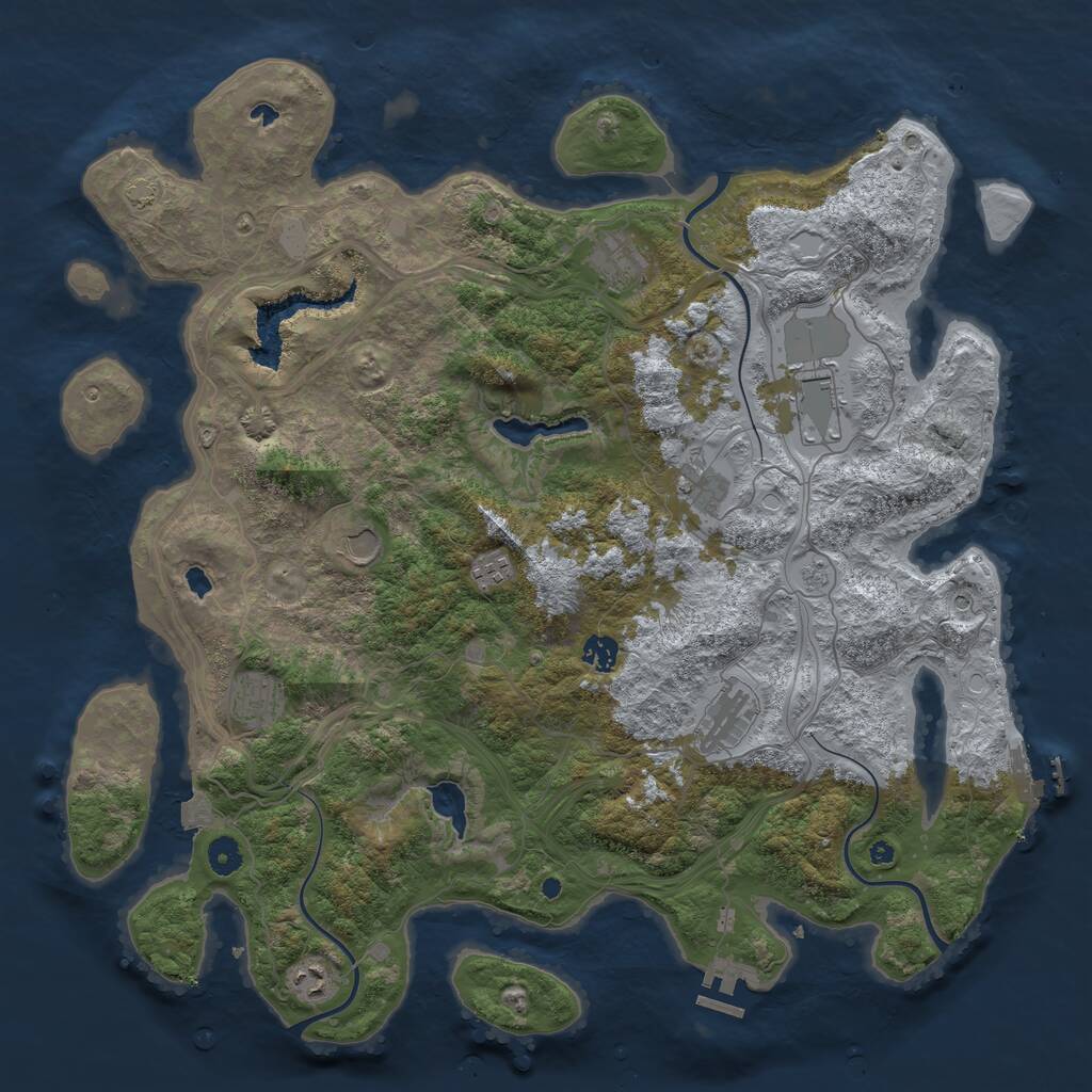 Rust Map: Procedural Map, Size: 4500, Seed: 32021120, 15 Monuments