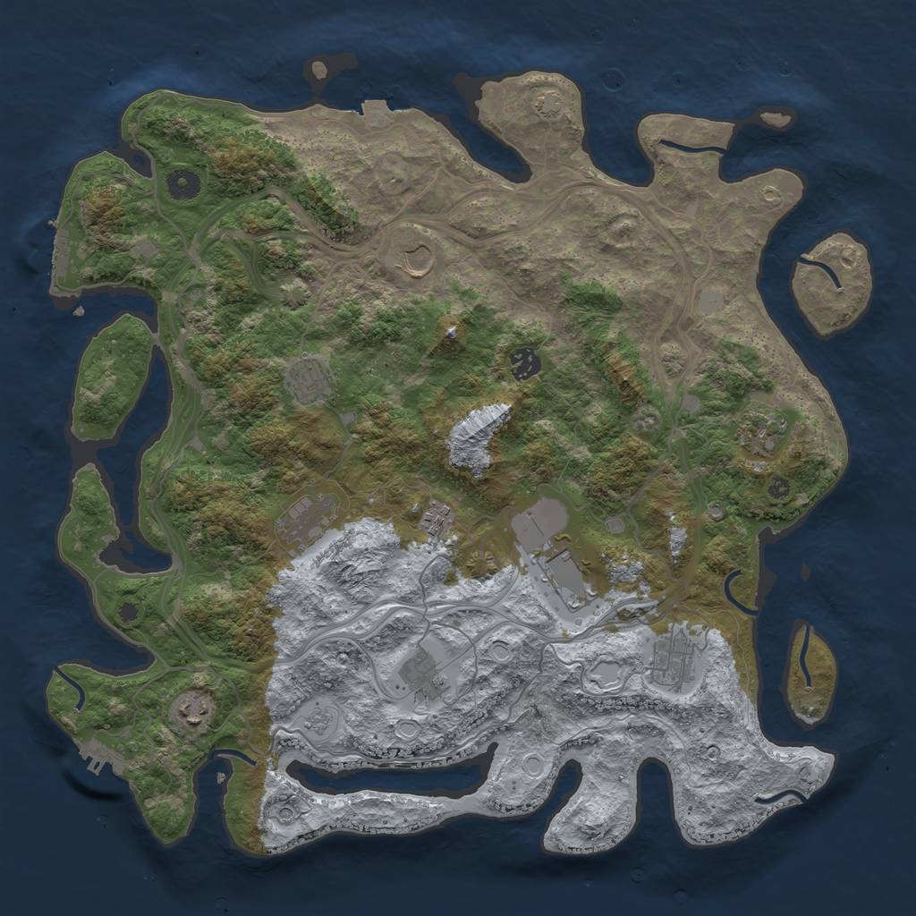 Rust Map: Procedural Map, Size: 4250, Seed: 815894785, 18 Monuments