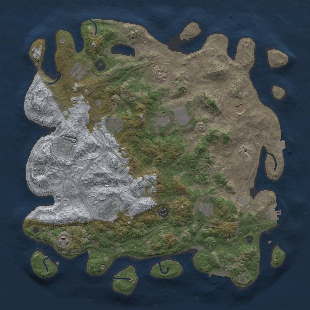 Rust Map: Procedural Map, Size: 4250, Seed: 632862911, 19 Monuments
