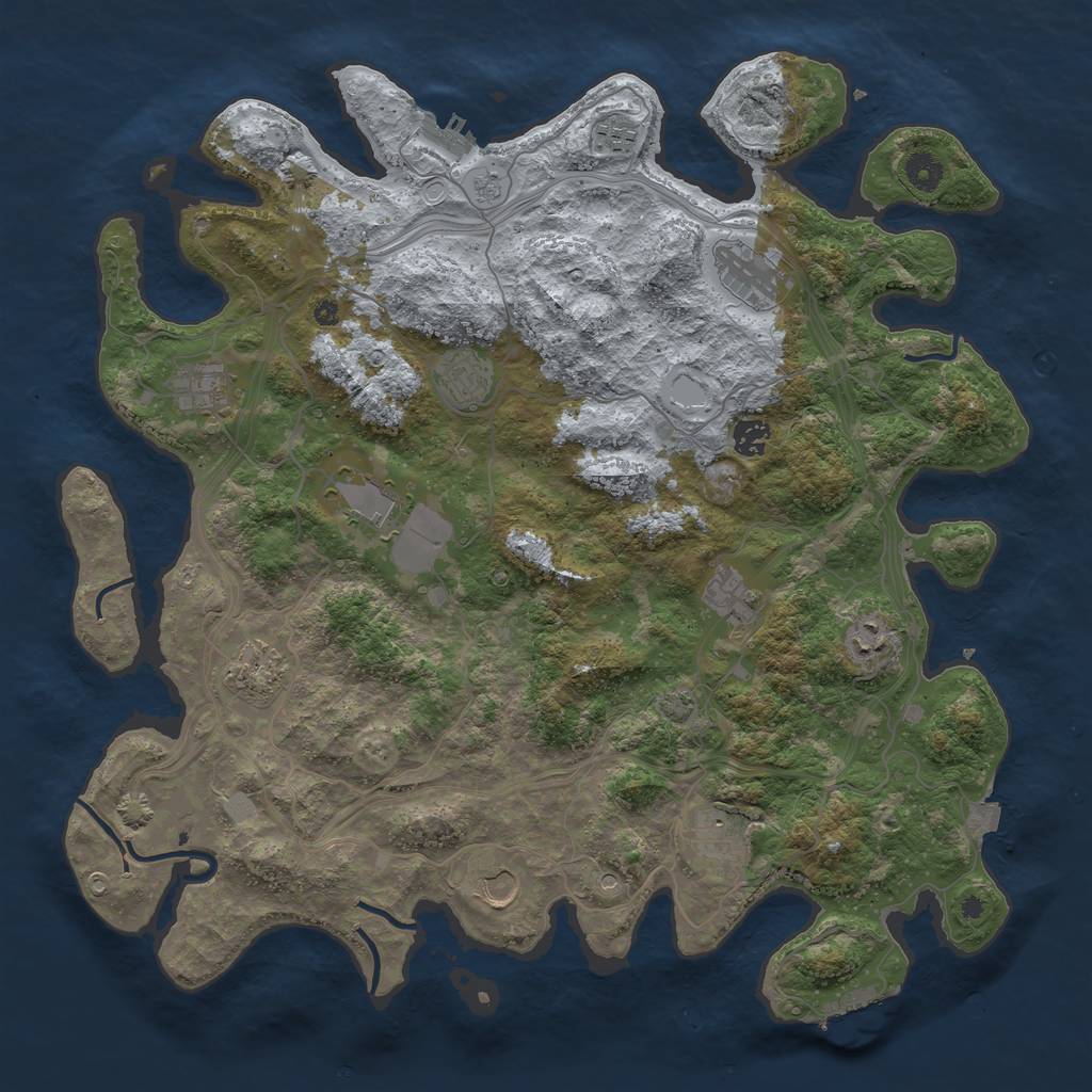 Rust Map: Procedural Map, Size: 4300, Seed: 2548, 19 Monuments