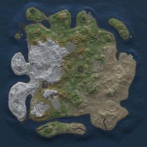 Thumbnail Rust Map: Procedural Map, Size: 3500, Seed: 911086, 15 Monuments