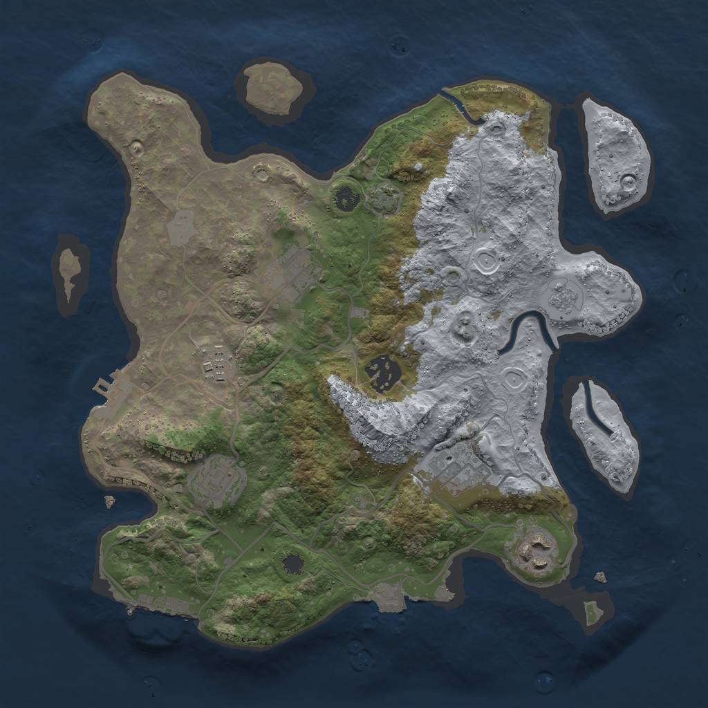 Rust Map: Procedural Map, Size: 3000, Seed: 21209, 13 Monuments