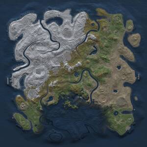 Thumbnail Rust Map: Procedural Map, Size: 4500, Seed: 284284279, 16 Monuments