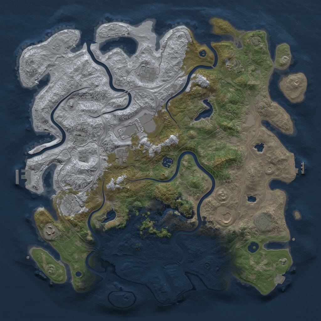 Rust Map: Procedural Map, Size: 4500, Seed: 284284279, 16 Monuments