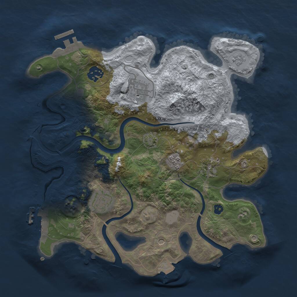 Rust Map: Procedural Map, Size: 3000, Seed: 1149358876, 11 Monuments