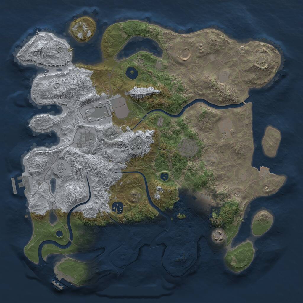 Rust Map: Procedural Map, Size: 3750, Seed: 56608523, 15 Monuments