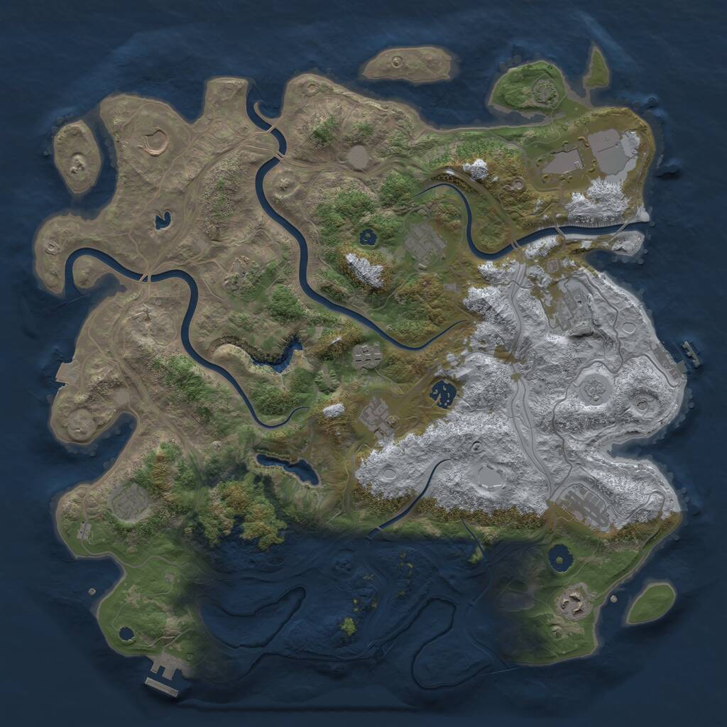 Rust Map: Procedural Map, Size: 4250, Seed: 387775656, 17 Monuments