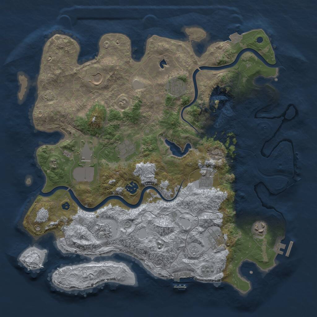 Rust Map: Procedural Map, Size: 4000, Seed: 1267613717, 16 Monuments