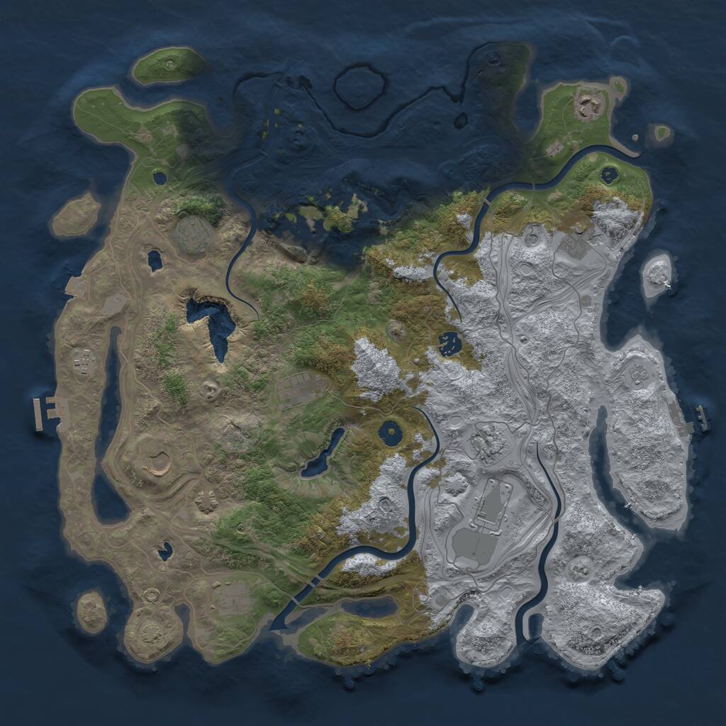Rust Map: Procedural Map, Size: 4500, Seed: 570631736, 17 Monuments