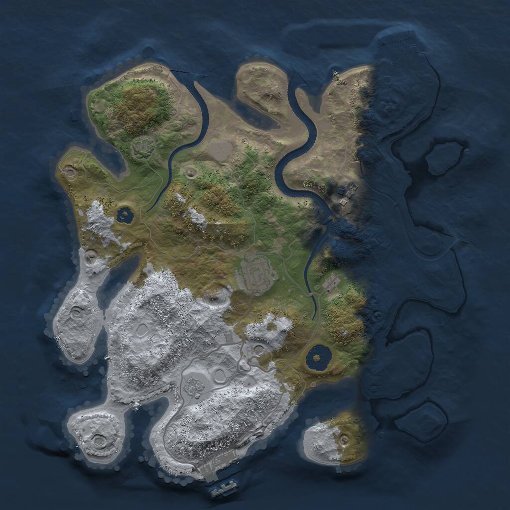 Rust Map: Procedural Map, Size: 3000, Seed: 9768510, 8 Monuments