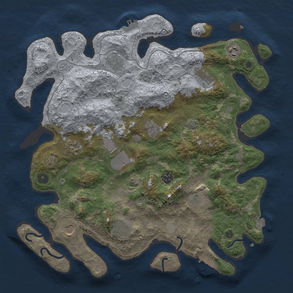 Rust Map: Procedural Map, Size: 4000, Seed: 1073508079, 19 Monuments