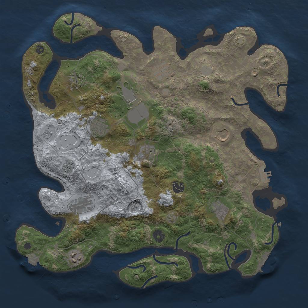 Rust Map: Procedural Map, Size: 3800, Seed: 17948744, 19 Monuments